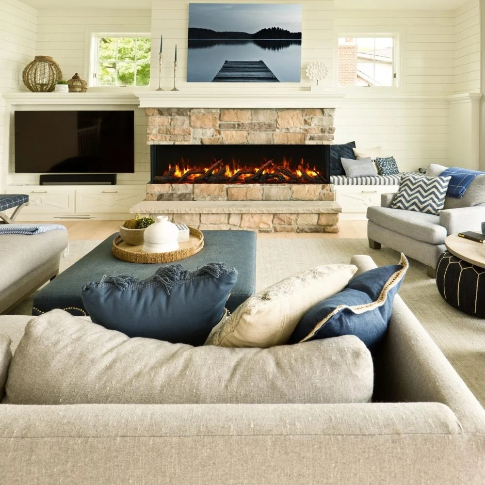 Amantii TRU-VIEW Slim Indoor/Outdoor 3-Sided Smart Electric Fireplace 2 Amantii TRU-VIEW Slim Indoor/Outdoor 3-Sided Smart Electric Fireplace - Image 2