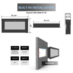 Amantii TRU-VIEW XT Indoor/Outdoor 3-Sided Smart Electric Fireplace 23 Amantii TRU-VIEW XT Indoor/Outdoor 3-Sided Smart Electric Fireplace -Dimplex Officials amantii tru view xt indoor outdoor 3 sided smart electric fireplace 29926075367518