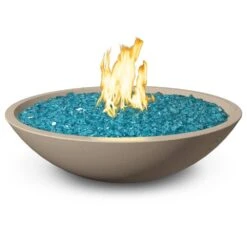 American Fyre Designs Marseille 32-Inch Round Concrete Gas Fire And Water Bowl