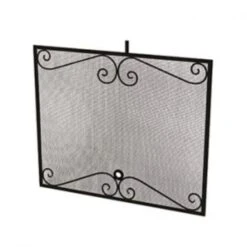 American Fyre Designs Black Scroll Screen For Cordova Fireplace
