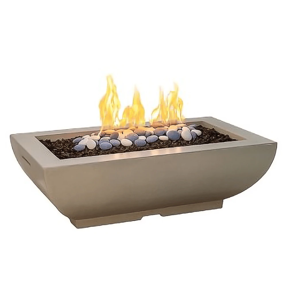 American Fyre Designs Bordeaux 50-Inch Rectangular Concrete Gas Fire Bowl 1 American Fyre Designs Bordeaux 50-Inch Rectangular Concrete Gas Fire Bowl