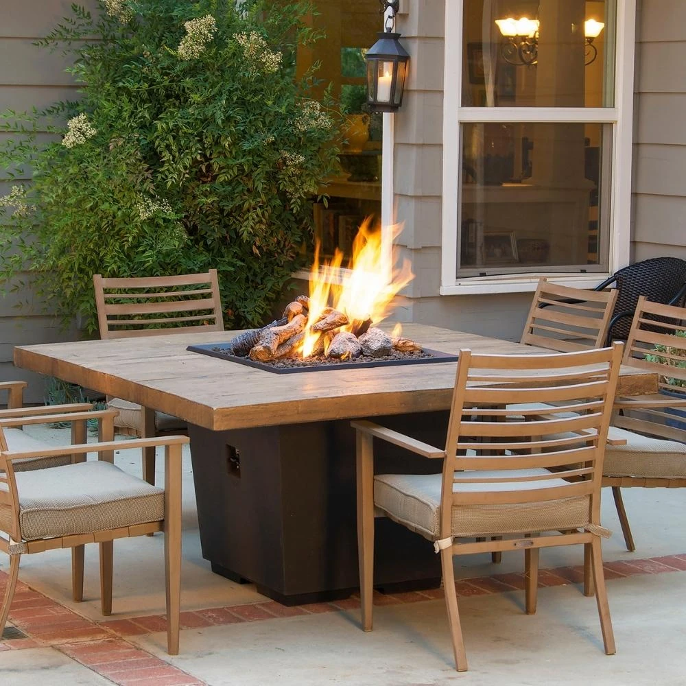 American Fyre Designs Cosmopolitan 36-Inch "Reclaimed Wood" Square Gas Fire Pit Table 2 American Fyre Designs Cosmopolitan 36-Inch "Reclaimed Wood" Square Gas Fire Pit Table - Image 2
