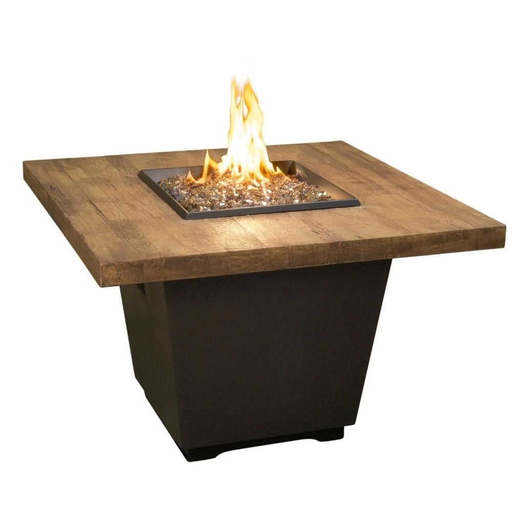 American Fyre Designs Cosmopolitan 36-Inch "Reclaimed Wood" Square Gas Fire Pit Table 1 American Fyre Designs Cosmopolitan 36-Inch "Reclaimed Wood" Square Gas Fire Pit Table