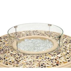 American Fyre Designs Glass Wind Guard For Gas Fire Pits