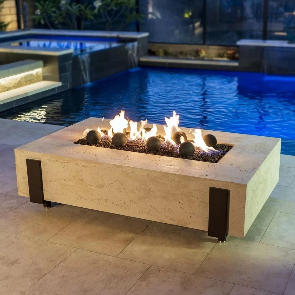 American Fyre Designs Iron Saddle 60-Inch Rectangular Gas Fire Pit Table 2 American Fyre Designs Iron Saddle 60-Inch Rectangular Gas Fire Pit Table - Image 2