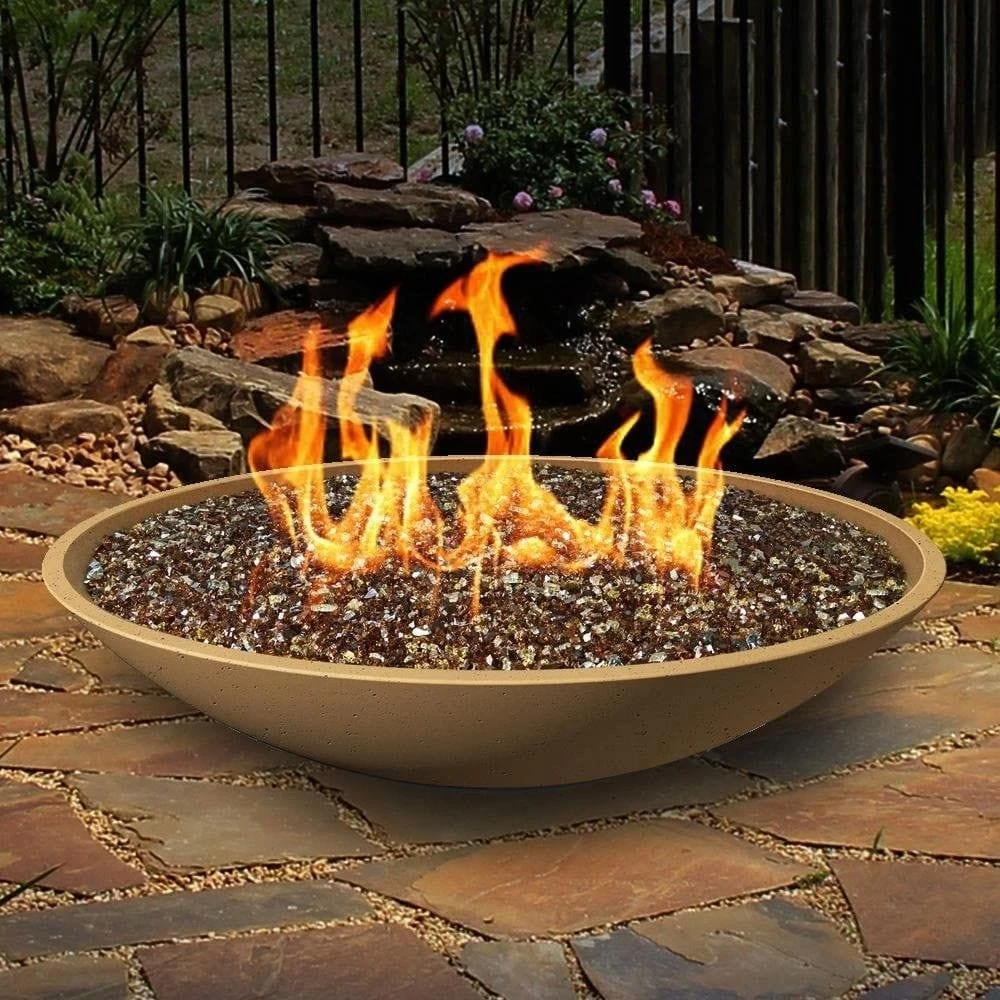 American Fyre Designs Marseille 48-Inch Round Concrete Gas Fire Bowl 2 American Fyre Designs Marseille 48-Inch Round Concrete Gas Fire Bowl - Image 2