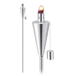 Anywhere Fireplace 65-Inch Tall Cone Shaped Stainless Steel Torch (90291) -Dimplex Officials anywhere fireplace anywhere fireplace 65 tall outdoor lawn torch cone shaped 28316973531230