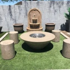 Athena Olympus 44-Inch Round Concrete Gas Fire Pit Table 10 Athena Olympus 44-Inch Round Concrete Gas Fire Pit Table -Dimplex Officials athena athena olympus round concrete gas fire pit table bone 28359585923166