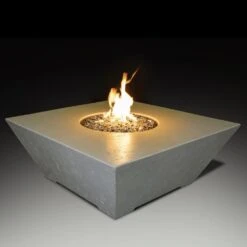 Athena Olympus 48-Inch Square Concrete Gas Fire Pit Table -Dimplex Officials athena athena olympus square concrete gas fire pit table bone 28342062022750