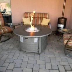 AZ Patio Heaters Brushed Wood 44-Inch Round LP Fire Pit Table (FS-2017-FPT) -Dimplex Officials az patio heaters az patio heaters brushed wood aluminum 44 round gas fire pit table fs 2017 fpt 28397190119518