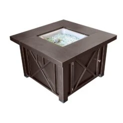 AZ Patio Heaters Hammered Bronze 38-Inch Square LP Fire Pit Table (GSF-DGH)