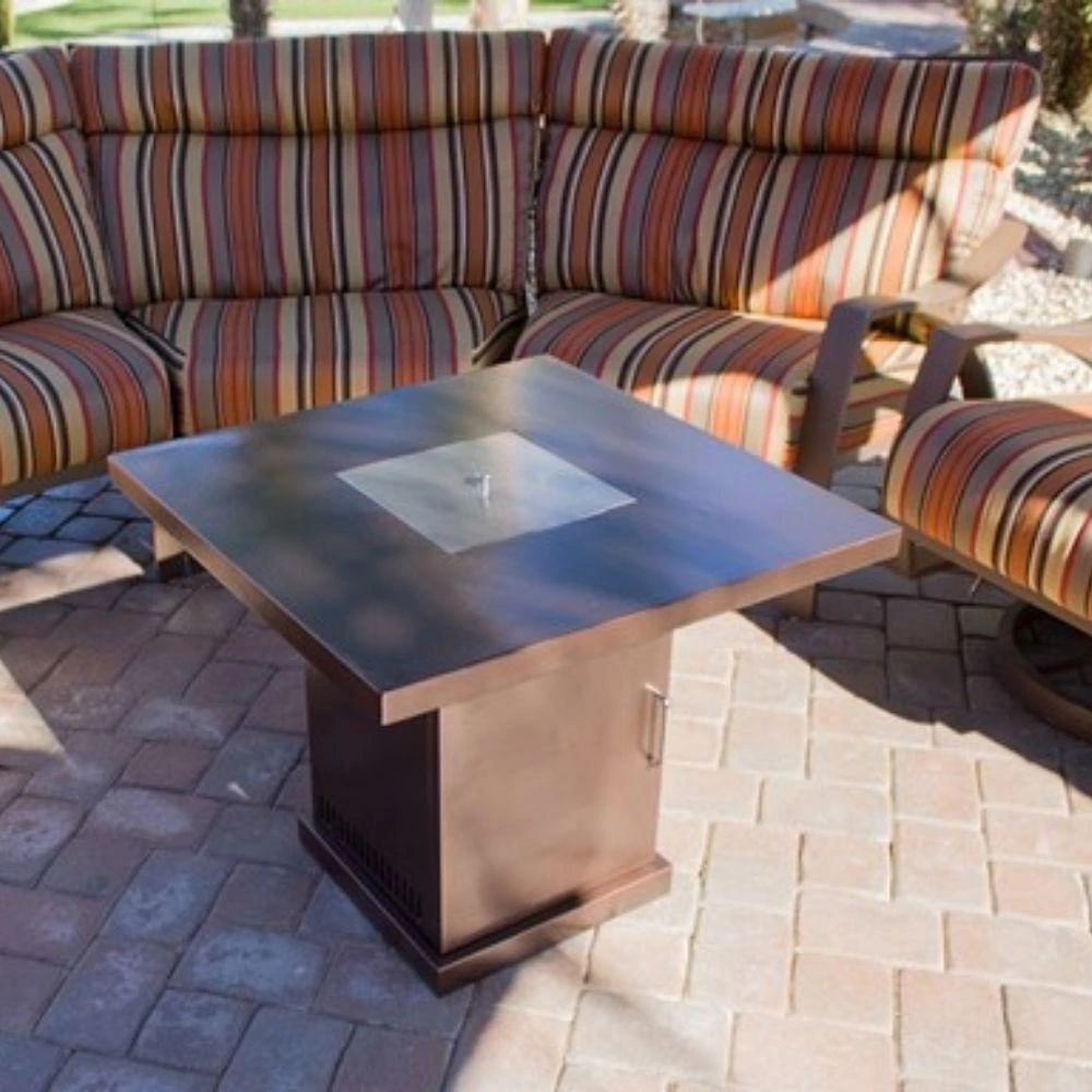 AZ Patio Heaters Hammered Bronze 30-Inch Square LP Fire Pit Table (GSF-PR-PC) 2 AZ Patio Heaters Hammered Bronze 30-Inch Square LP Fire Pit Table (GSF-PR-PC) - Image 2