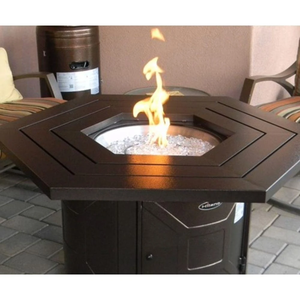 AZ Patio Heaters Hammered Bronze Hexagon LP Fire Pit Table (F-HEX-FPT) 3 AZ Patio Heaters Hammered Bronze Hexagon LP Fire Pit Table (F-HEX-FPT) - Image 3