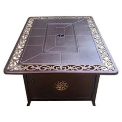 AZ Patio Heaters Scroll Design 50-Inch Rectangular LP Fire Pit Table (FS-1212-T-10)
