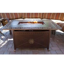 AZ Patio Heaters Scroll Design 50-Inch Rectangular LP Fire Pit Table (FS-1212-T-10) -Dimplex Officials az patio heaters az patio heaters scroll design 50 rectangular gas fire pit table fs 1212 t 10 28382962221150