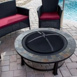 AZ Patio Heaters Slate Tile 40-Inch Round Fire Pit (FT-51216) -Dimplex Officials az patio heaters az patio heaters slate tile 40 round fire pit ft 51216 28380930048094