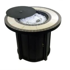 AZ Patio Heaters Tile Top 30-Inch Round LP Fire Pit Table (AFP-TTR)