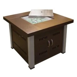 AZ Patio Heaters Two-Tone 38-Inch Square LP Fire Pit Table (GS-F-PCSS)