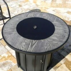 AZ Patio Heaters Wood Tile 30-Inch Round LP Fire Pit Table (AFP-FWT) -Dimplex Officials az patio heaters az patio heaters wood tile 30 round gas fire pit table afp fwt 28391734673502