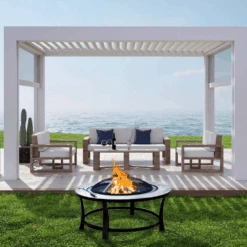 AZ Patio Heaters Slate Tile 40-Inch Round Fire Pit (FT-51216) -Dimplex Officials az patio heaters slate tile 40 inch round fire pit ft 51216 ft 51216 872313154059 29232221290590