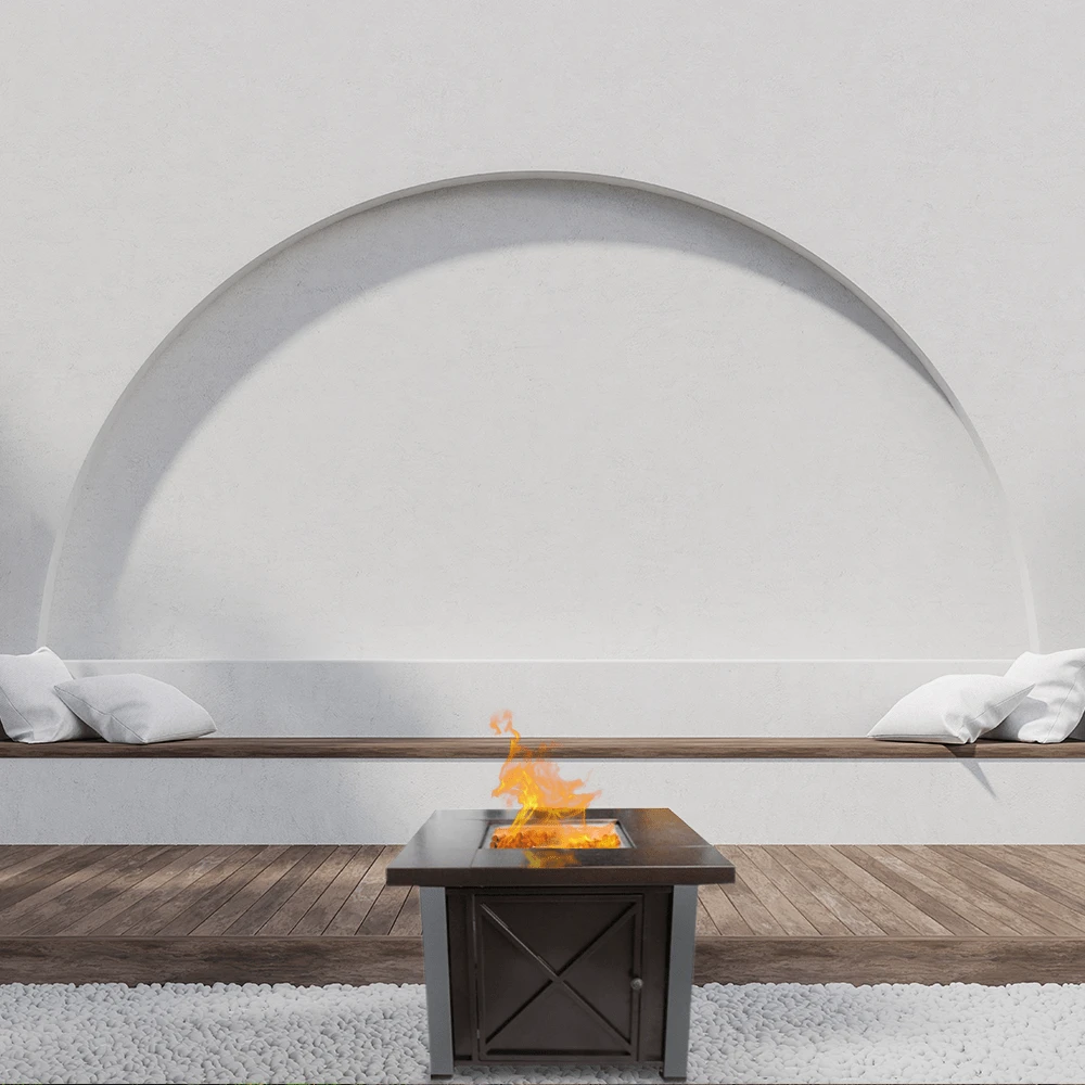 AZ Patio Heaters Two-Tone 38-Inch Square LP Fire Pit Table (GSF-DGHSS) 2 AZ Patio Heaters Two-Tone 38-Inch Square LP Fire Pit Table (GSF-DGHSS) - Image 2