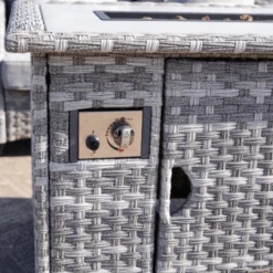 Direct Wicker Amora 5-Piece Outdoor Furniture Set With LP Fire Pit Table (PAF-1801-New) -Dimplex Officials direct wicker amora 5 piece gas fire sofa seating group 28877644496990