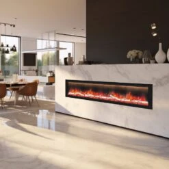 Dynasty Allegro 58-Inch To 82-Inch Flush Mount Smart Electric Fireplace -Dimplex Officials dynasty allegro 58 inch to 82 inch built in linear smart electric fireplace 30283780882526