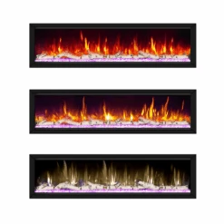 Dynasty Allegro 58-Inch To 82-Inch Flush Mount Smart Electric Fireplace -Dimplex Officials dynasty allegro 58 inch to 82 inch built in linear smart electric fireplace 30289602674782