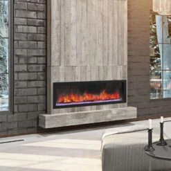 Dynasty Cascade 42-Inch To 82-Inch Built-in Linear Smart Electric Fireplace -Dimplex Officials dynasty cascade 42 inch to 82 inch built in linear smart electric fireplace 29855476088926