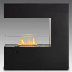 Eco-Feu Paramount 36-Inch 3-Sided Free Standing/Built-in Ethanol Fireplace -Dimplex Officials eco feu eco feu paramount 3 sided free standing built in ethanol fireplace matte black 13341439721566