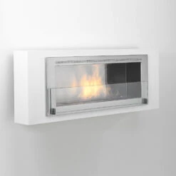 Eco-Feu Santa Lucia 54-Inch Wall Mounted / Built-in Ethanol Fireplace -Dimplex Officials eco feu eco feu santa lucia 54 ul listed wall mounted built in ethanol fireplace gloss white with stainless interior 13341134323806