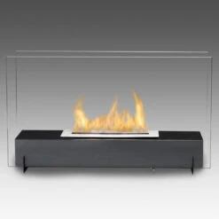 Eco-Feu Vision I 29-Inch Free Standing Ethanol Fireplace -Dimplex Officials eco feu eco feu vision i 29 free standing ethanol fireplace matte black 13337098322014