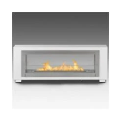 Eco-Feu Santa Cruz 63-Inch Built-in/Free Standing See-Through Ethanol Fireplace -Dimplex Officials eco feu santa cruz 63 inch built in free standing see through ethanol fireplace gloss white ws 00080 sw 6 28041 00080 5 29673096413278