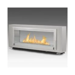 Eco-Feu Santa Cruz 63-Inch Built-in/Free Standing See-Through Ethanol Fireplace -Dimplex Officials eco feu santa cruz 63 inch built in free standing see through ethanol fireplace stainless steel ws 00081 ss 6 28041 00081 2 29673096577118