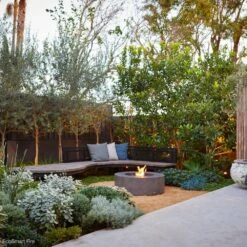 EcoSmart Fire Ark 39-Inch Round Concrete Fire Pit Table -Dimplex Officials ecosmart fire ark 39 inch round concrete fire pit table 29707808833630