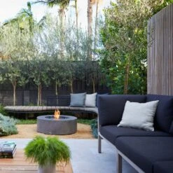 EcoSmart Fire Ark 39-Inch Round Concrete Fire Pit Table -Dimplex Officials ecosmart fire ark 39 inch round concrete fire pit table 29707808866398