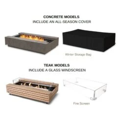 EcoSmart Fire Cosmo 50-Inch Rectangular Fire Pit Table -Dimplex Officials ecosmart fire cosmo 50 inch rectangular fire pit table 29706770448478
