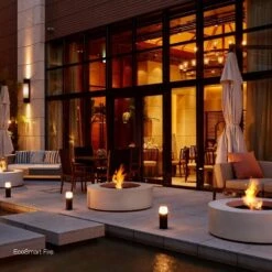 EcoSmart Fire Ark 39-Inch Round Concrete Fire Pit Table -Dimplex Officials ecosmart fire ecosmart fire ark 40 round concrete fire pit table 14572279791710