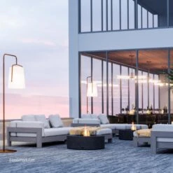 EcoSmart Fire Ark 39-Inch Round Concrete Fire Pit Table -Dimplex Officials ecosmart fire ecosmart fire ark 40 round concrete fire pit table 28358636503134