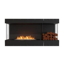 EcoSmart Fire Flex Bay 3-Sided Ethanol Firebox With Decorative Box -Dimplex Officials ecosmart fire ecosmart fire flex bay 3 sided ethanol firebox with decorative box 50 wide right side 13741991362654