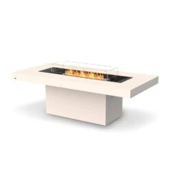 EcoSmart Fire Gin 90 Dining Height Rectangular Fire Pit Table -Dimplex Officials ecosmart fire ecosmart fire gin 90 dining 52 rectangular concrete fire pit table outdoor lp ng gas bone 28358794543198