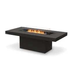 EcoSmart Fire Gin 90 Dining Height Rectangular Fire Pit Table -Dimplex Officials ecosmart fire ecosmart fire gin 90 dining 52 rectangular concrete fire pit table outdoor lp ng gas graphite 14617808961630