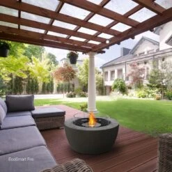 EcoSmart Fire Pod 39-Inch Round Concrete Fire Pit Bowl -Dimplex Officials ecosmart fire ecosmart fire pod 39 round concrete fire pit bowl 14572467912798