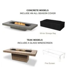 EcoSmart Fire Gin 90 Dining Height Rectangular Fire Pit Table -Dimplex Officials ecosmart fire gin 90 dining height rectangular fire pit table 29706788077662