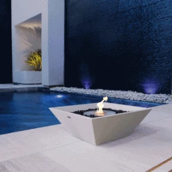 EcoSmart Fire Nova 600 24-Inch Square Concrete Ethanol Fire Bowl -Dimplex Officials ecosmart fire nova 600 24 inch square concrete ethanol fire bowl 30184709849182
