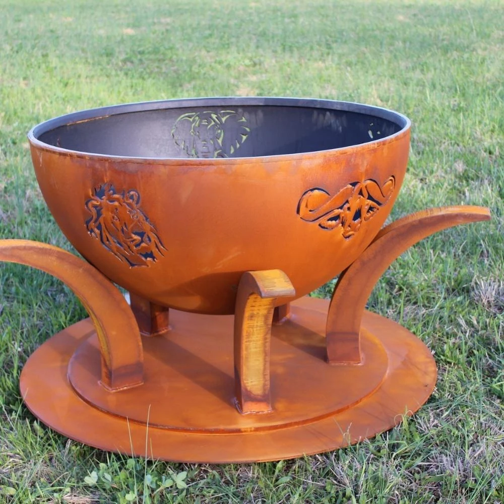 Fire Pit Art Africa's Big Five 41-Inch Unique Handcrafted Carbon Steel Fire Pit (BIG5) 4 Fire Pit Art Africa's Big Five 41-Inch Unique Handcrafted Carbon Steel Fire Pit (BIG5) - Image 4