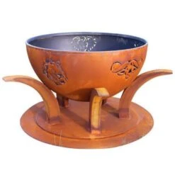 Fire Pit Art Africa's Big Five 41-Inch Unique Handcrafted Carbon Steel Gas Fire Pit