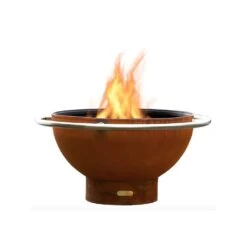 Fire Pit Art Bella Luna 48-Inch Handcrafted Carbon Steel Gas Fire Pit