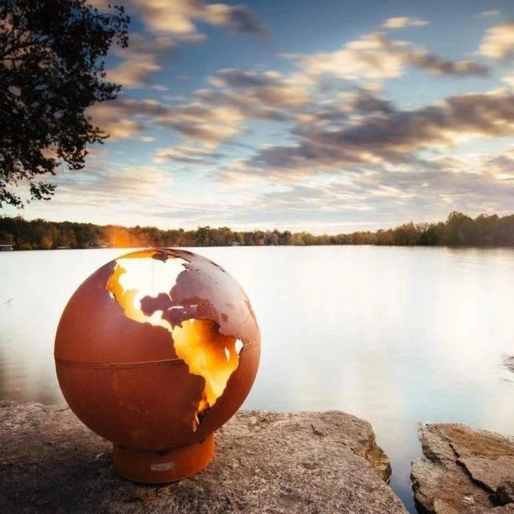 Fire Pit Art Third Rock 36-Inch Carbon Steel Gas Fire Globe 5 Fire Pit Art Third Rock 36-Inch Carbon Steel Gas Fire Globe - Image 5