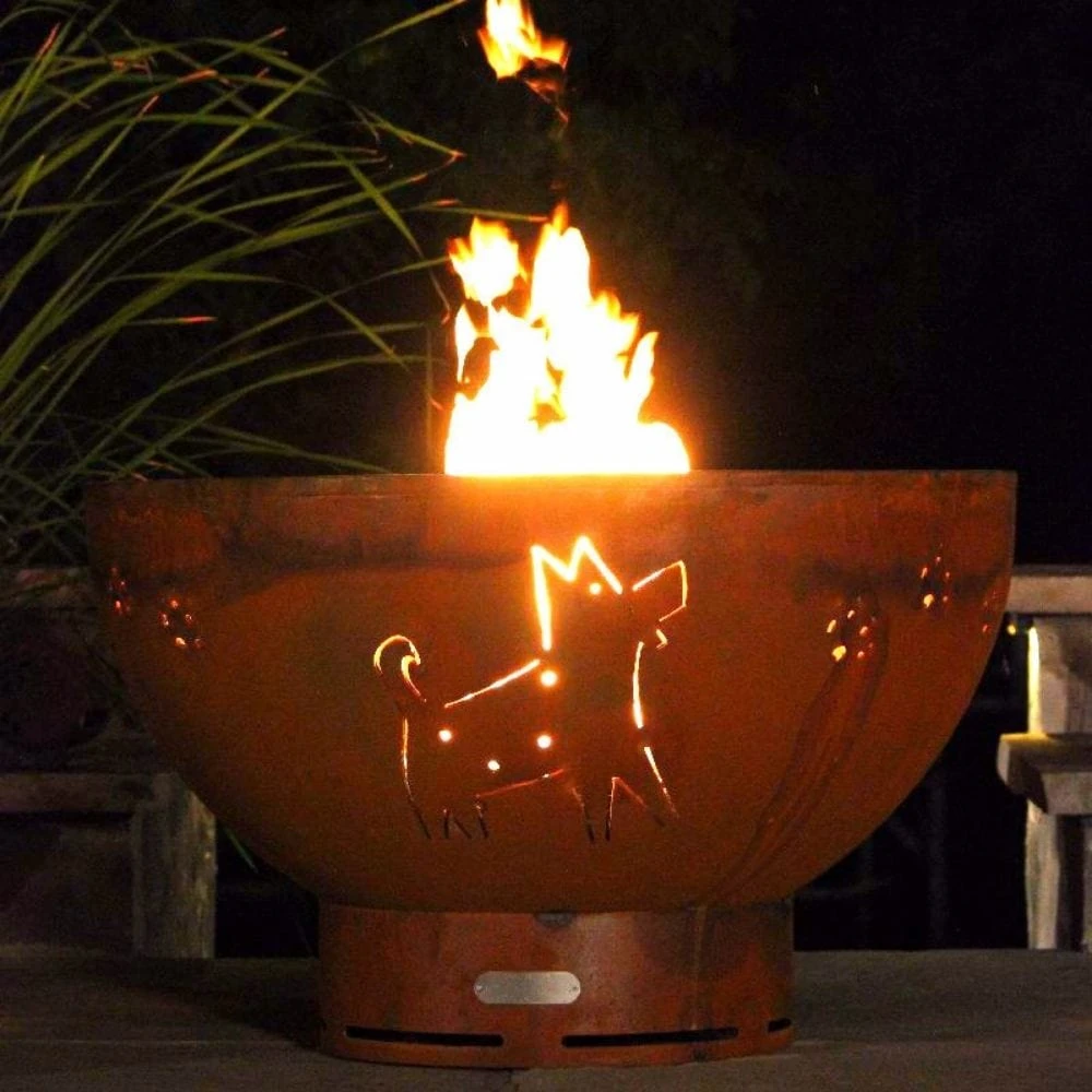 Fire Pit Art Funky Dog 36-Inch Handcrafted Carbon Steel Fire Pit (FDOG) 2 Fire Pit Art Funky Dog 36-Inch Handcrafted Carbon Steel Fire Pit (FDOG) - Image 2